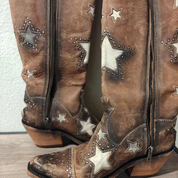 Brown Star Fringe Boots - Picture 9 of 12